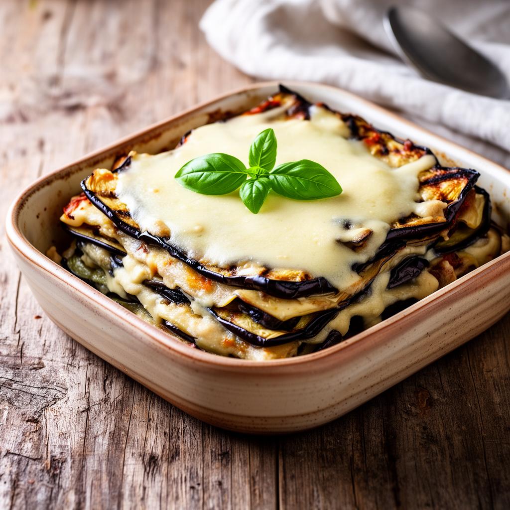Lasanha com bechamel de caju
